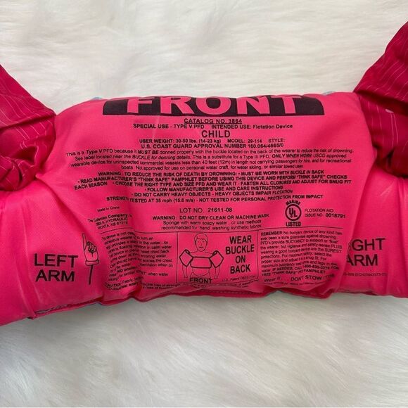 Stearns Fish Puddle Jumper Pink Penguin Fish CGA Kids Life Jacket - Picture 6 of 7